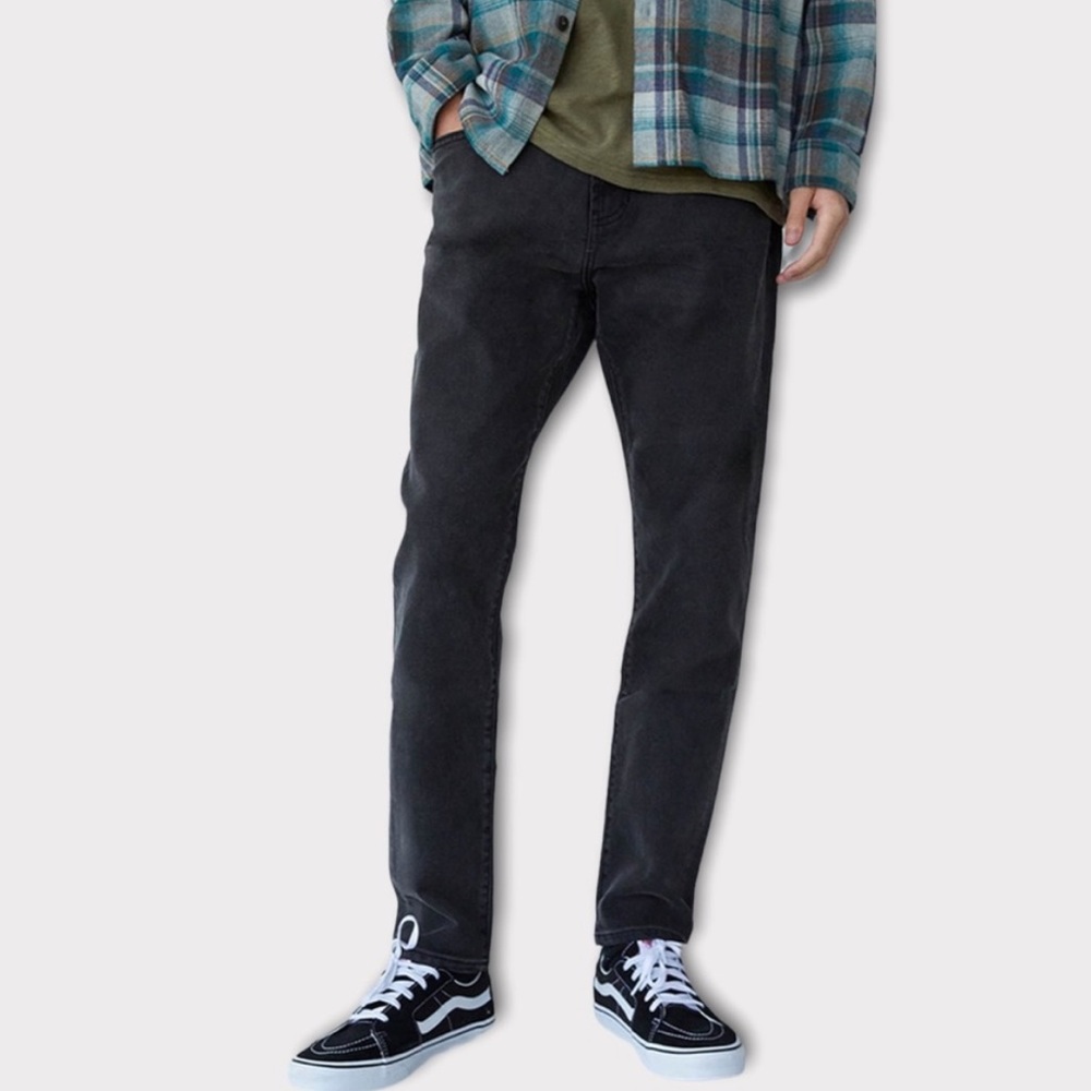 NWT PACSUN MEN'S SLIM TAPER COMFORT STRETCH BLACK JEANS 28x30